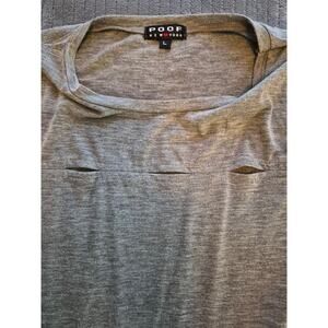 Poof New York Grey Short Sleeved Heathered Keyhole Design T-Shirt Size L